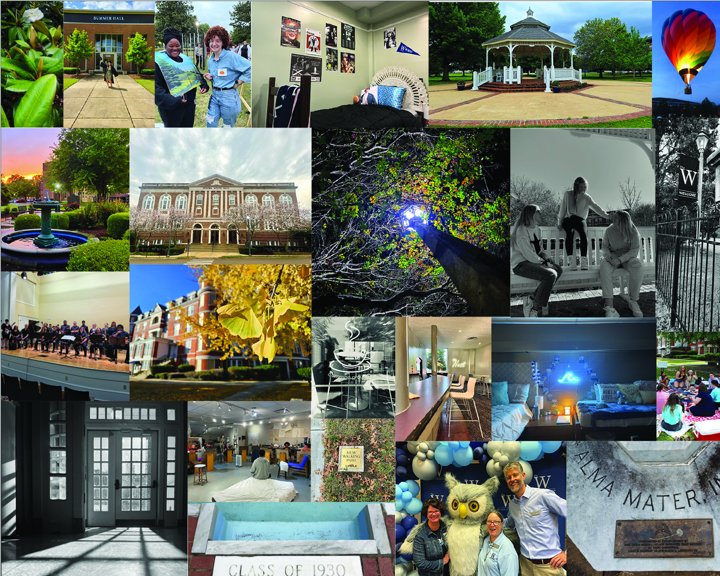 A collage of photos taken by the campus community