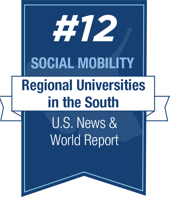 Banner - #12 Best for Social Mobility Amoung Regional Universities in the South